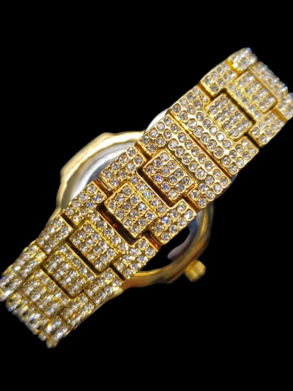 VVS Full Ice Date Special Minute Hand Iced Out Diamond Watch, Men Hip Hop Watch
